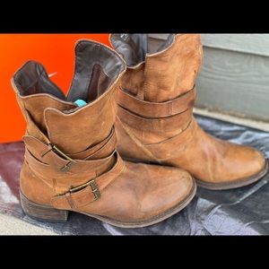 Steve Madden Brewzzer Moto leather boots, sz 8